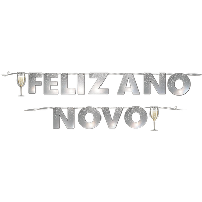 Produto Festcolor - FAIXA DECORATIVA ESPECIAL PRATA ANO-NOVO METALLIC