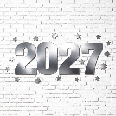 Produto Festcolor - DECORAÇÃO DE PAREDE 2027 PRATA ANO-NOVO METALLIC
