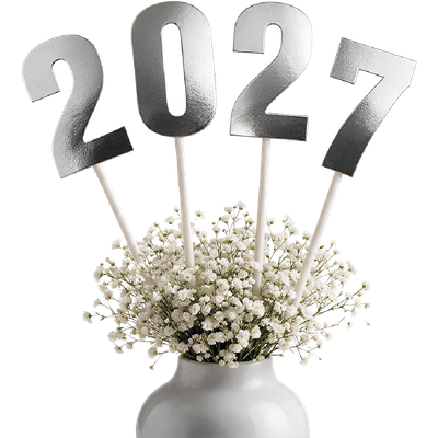 Produto Festcolor - DECORAÇÃO NUMERAL 2027 PRATA ANO-NOVO METALLIC