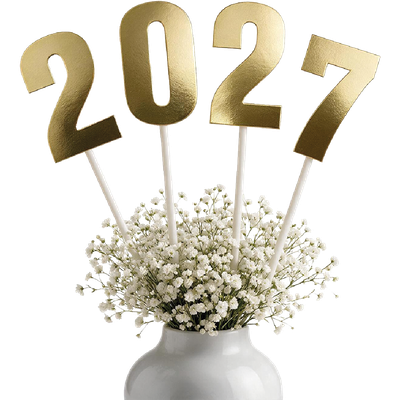Produto Festcolor - DECORAÇÃO NUMERAL 2027 DOURADA ANO-NOVO METALLIC