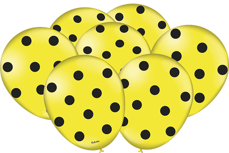 BALÃO DECORADO POÁ AMARELO E PRETO