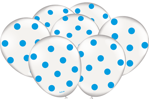 Produto Festcolor - BALÃO DECORADO POÁ BRANCO E AZUL CLARO