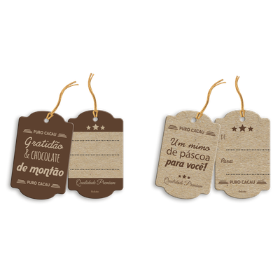 Produto Festcolor - TAGS KRAFT PURO CACAU GRATIDÃO