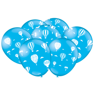 BALÃO DECORADO AZUL CLARO E BRANCO