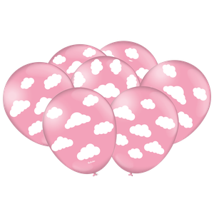 BALÃO DECORADO NUVEM ROSA CLARO