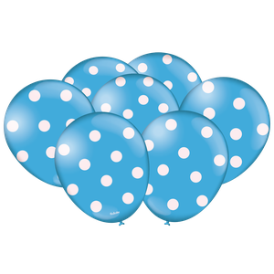 BALÃO DECORADO POÁ AZUL CLARO E BRANCO