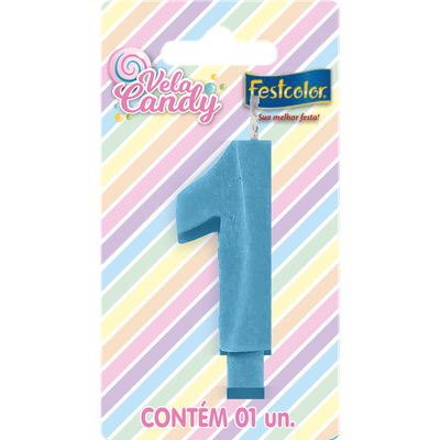 Produto Festcolor - VELA CANDY AZUL N° 1