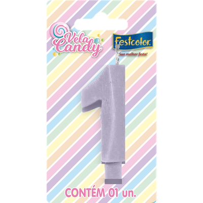 Produto Festcolor - VELA CANDY LILÁS N° 1