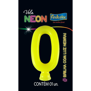 VELAS NEON AMARELO N° 0