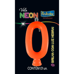 VELAS NEON LARANJA N° 0