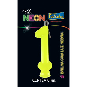 VELAS NEON AMARELO N° 1