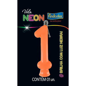 VELAS NEON LARANJA N° 1