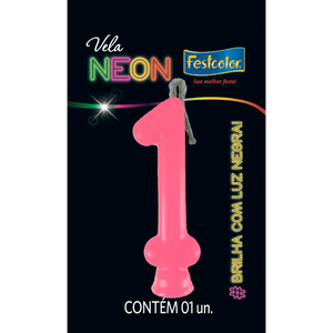 VELAS NEON ROSA N° 1