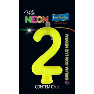 VELAS NEON AMARELO N° 2