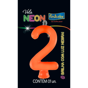 VELAS NEON LARANJA N° 2