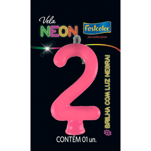 VELAS NEON ROSA N° 2