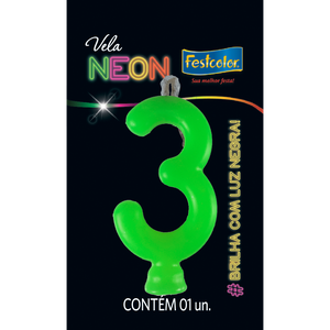 VELAS NEON VERDE N° 3