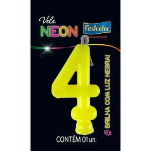 VELAS NEON AMARELO N° 4