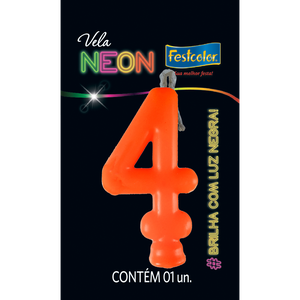 VELAS NEON LARANJA N° 4