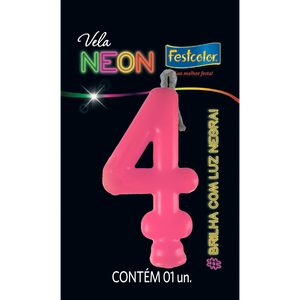 VELAS NEON ROSA N° 4