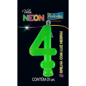 VELAS NEON VERDE N° 4