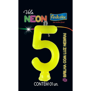 VELAS NEON AMARELO N° 5