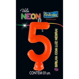 VELAS NEON LARANJA N° 5