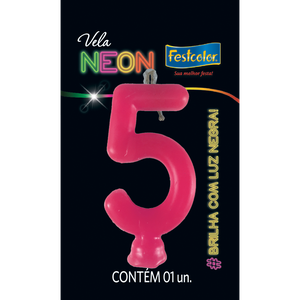 VELAS NEON ROSA N° 5