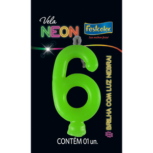 VELAS NEON VERDE N° 6