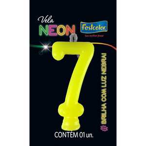 VELAS NEON AMARELO N° 7