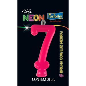 VELAS NEON ROSA N° 7