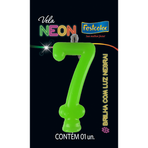 VELAS NEON VERDE N° 7