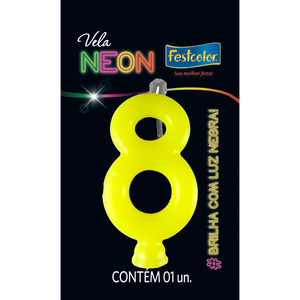 VELAS NEON AMARELO N° 8