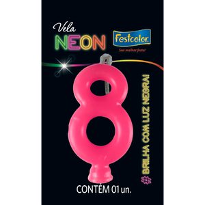 VELAS NEON ROSA N° 8