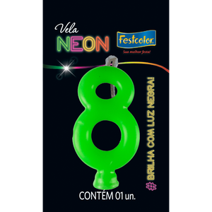 VELAS NEON VERDE N° 8