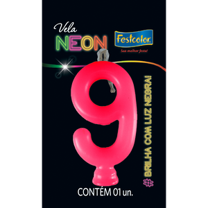 VELAS NEON ROSA N° 9