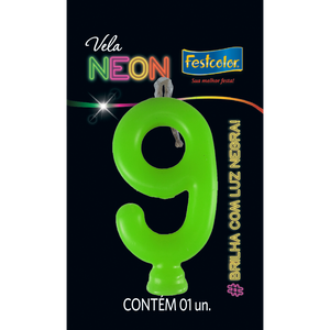 VELAS NEON VERDE N° 9