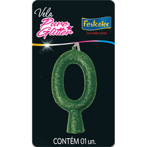 VELA PURO GLITTER VERDE N° 0