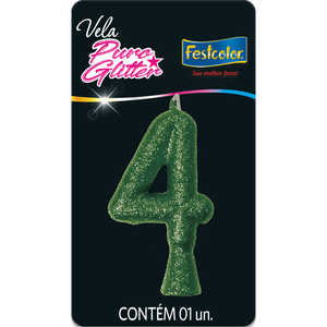 VELA PURO GLITTER VERDE N° 4