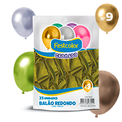 BALÕES CROMADOS 9"