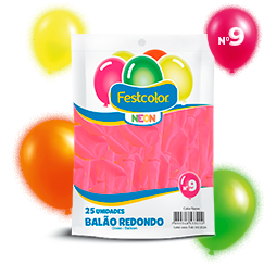 BALÕES LISOS NEON 9"