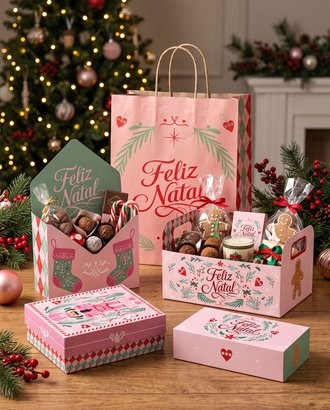 Inspiração NATAL CLÁSSICO ROSA — 2